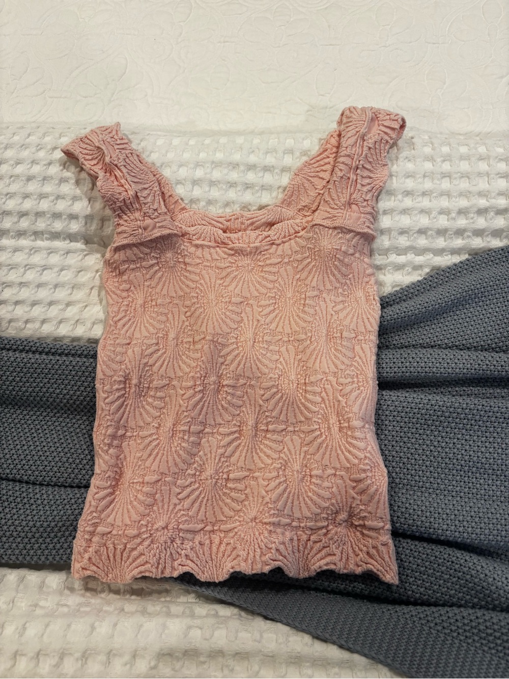 Women’s Pink Textured Sleeveless Top